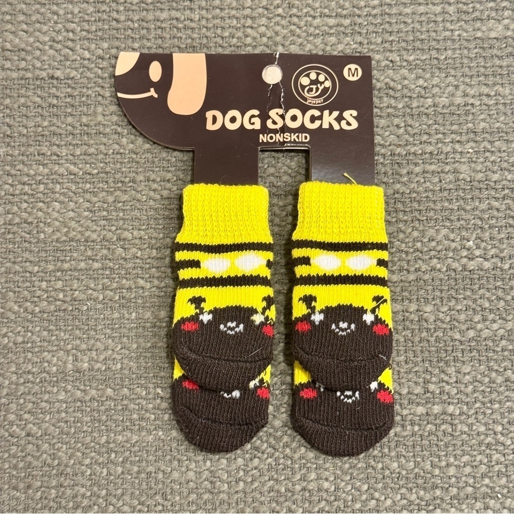 Yellow Non-Slip Dog Socks
